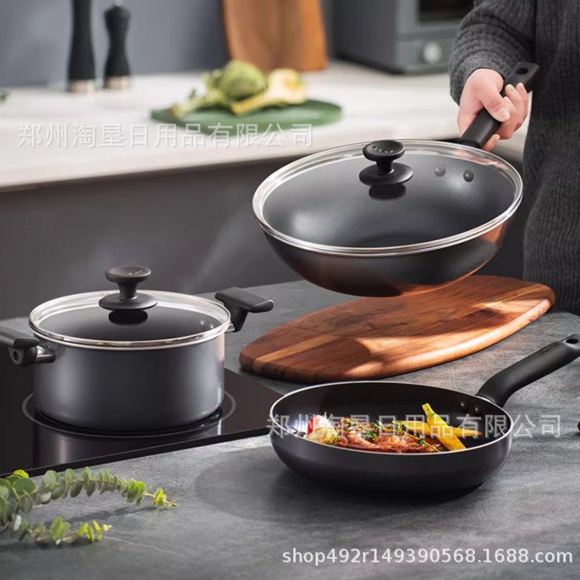 Suppor 조리기구 세트 붙지 않는 팬 가정용 3 피스 주방 프라이팬 풀 세트 가스 TP2040E