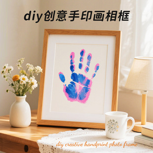 Creative DIY Couple Handprint Photo Frame Kidsren's Hand and Foot Print Picture Frame for Besties and Boyfriends 520 Birthday Gift Table