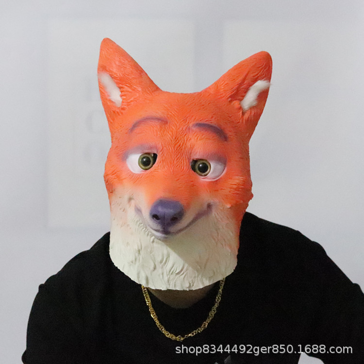 Fox máscara tocado loco animal ciudad Fox Halloween mascarada Cosplay props