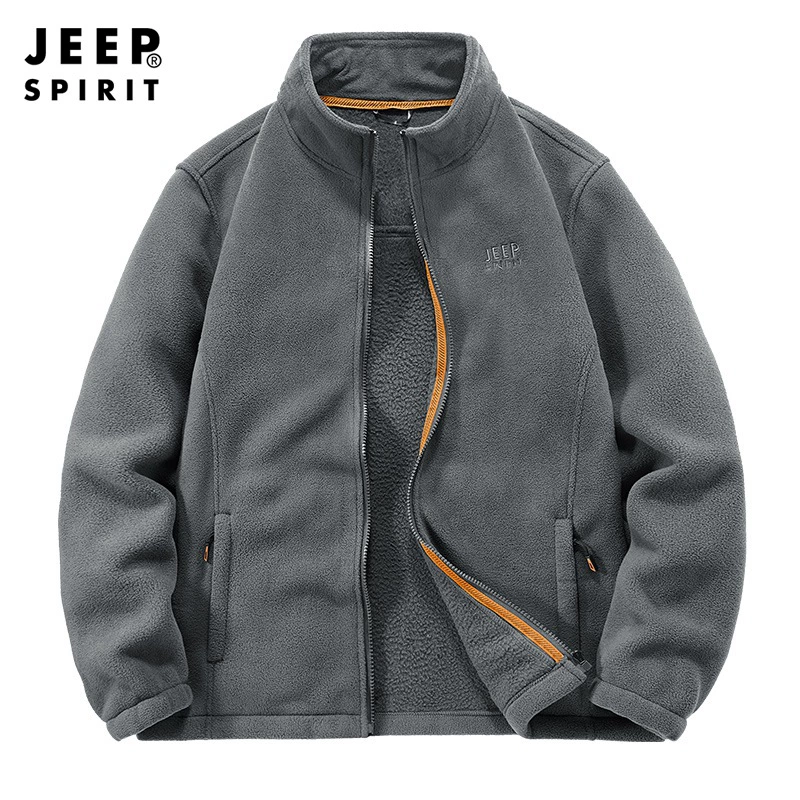 2021 Осенняя мужская новая однотонная Повседневная Свободная теплая флисовая куртка на молнии пальто 0296