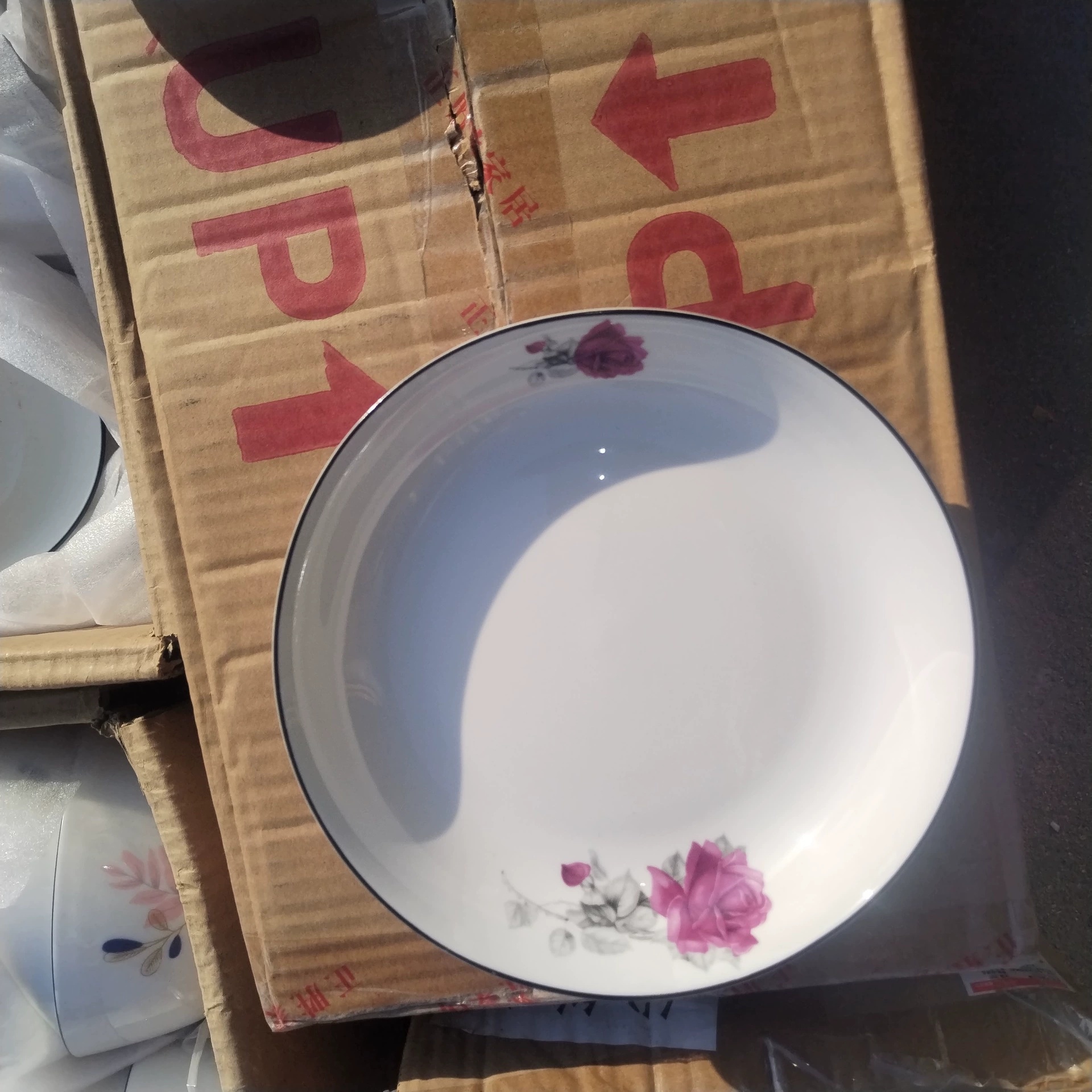 Ceramic fruit plate soup plate 7 -inch flower fruit plate ceramic dishes tableware