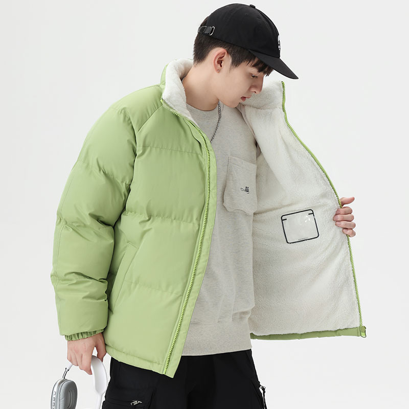 Abrigo de pan de lana de cordero de invierno Nuevos hombres sueltos engrosados más tamaño abrigo pareja forrado de lana caliente abrigo de algodón acolchado al por mayor