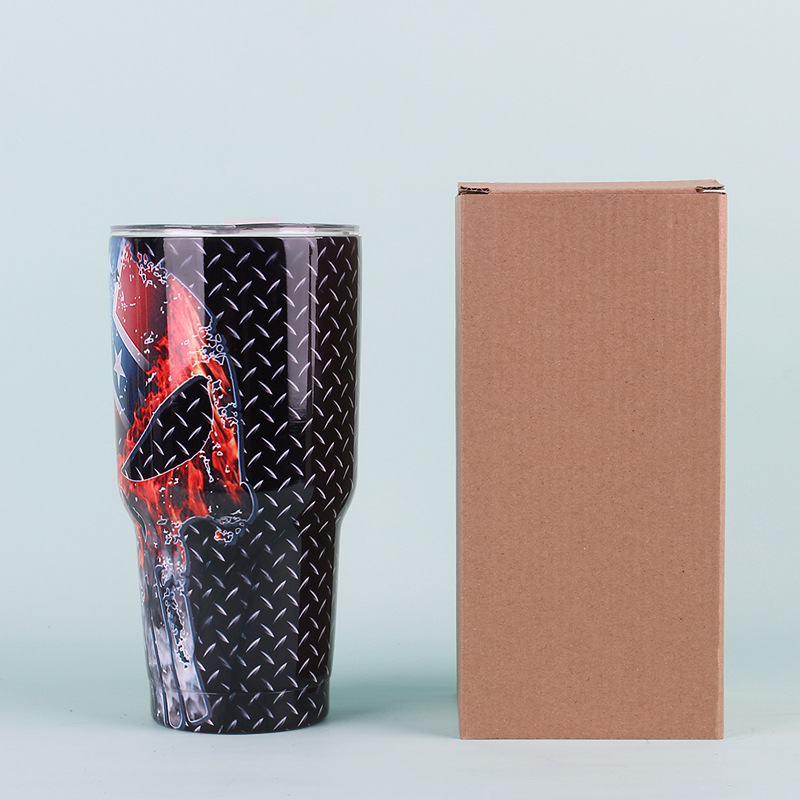 Impresión de transferencia de pintura transfronteriza Taza de coche de 30 onzas Taza de helado al vacío al aire libre cielo estrellado coche taza de cerveza de acero inoxidable logotipo impreso image 8