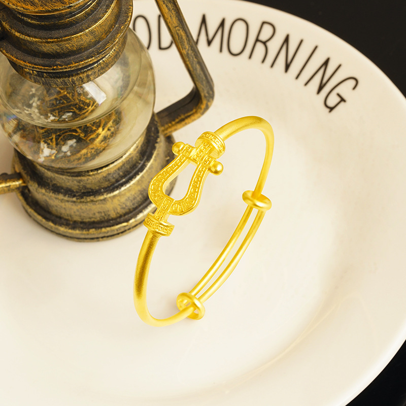 Pulsera de trébol de oro de Vietnam pulsera de bambú de aleación de cobre sin desvanecimiento de larga duración para mujer pulsera de oro de imitación joyería