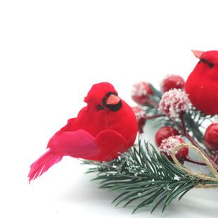 Realistic Red Master Bird with Clip Red Bird Cardinals Bird Christmas Red Bird Party Home Garment Decoration