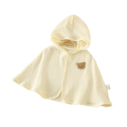 Baby cloak summer sun protection outdoor hooded cloak pure cotton gauze breathable cute baby sun protection clothing new summer
