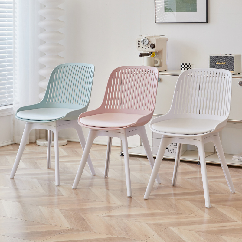 Nordic fashion simple milk tea shop chair thickened plastic negotiation chair home lazy backrest dining room chair desk chair