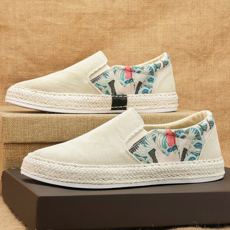 Zapatillas de deporte zapatos de tela para hombre primavera y verano 2025 nuevos zapatos para hombre tendencia casual de un pie zapatos de guisantes perezosos para hombre