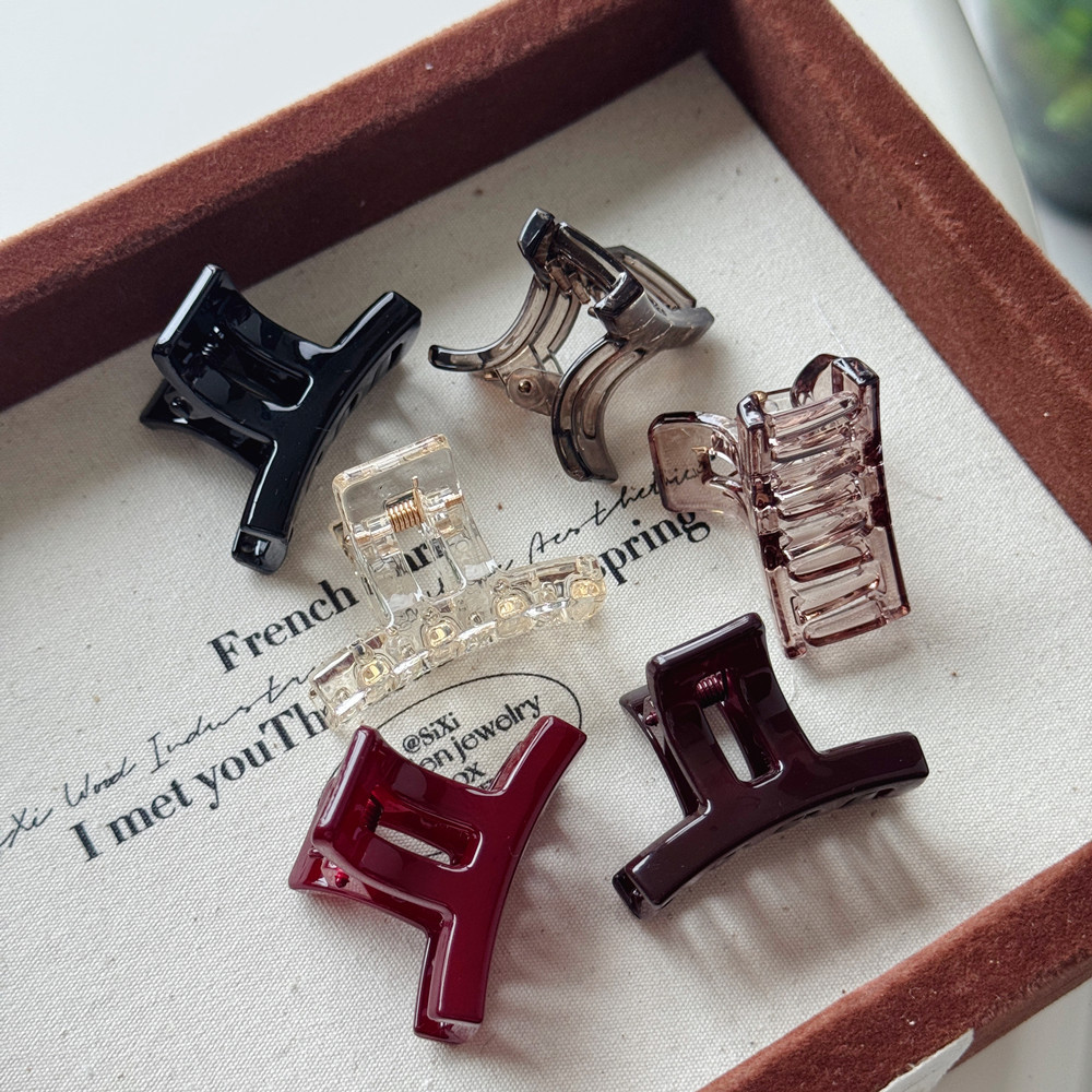 Hanrui Cross-border PC Small Size Hair Claw Clip Women's Premium Bun Holder Shark Clip Hair Accessory Straight Bar Hair Clip