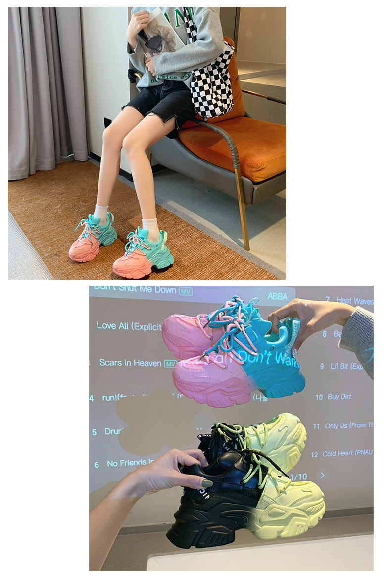 Vrouwen Chunky Sneakers Dikke Bodem Platform Vulcaniseer Schoenen Mode Ademend Casual Running Schoen Voor Vrouw Vrouwelijke