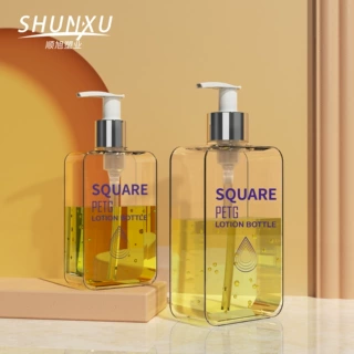 现货200ml电化铝按压式洗护分装瓶300ml透明petg洗手液瓶身体乳瓶