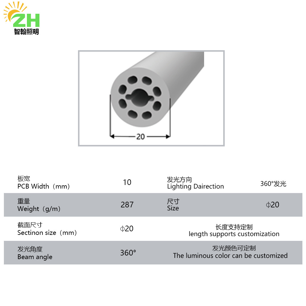 360 grados redondo de silicona lámpara luminosa lámpara de manguera redonda LED flexible lámpara de neón tubo de luz barra de neón