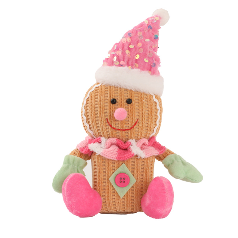 New Christmas luminous hat gingerbread man party decorations children's gifts cross-border doll decoration supplies