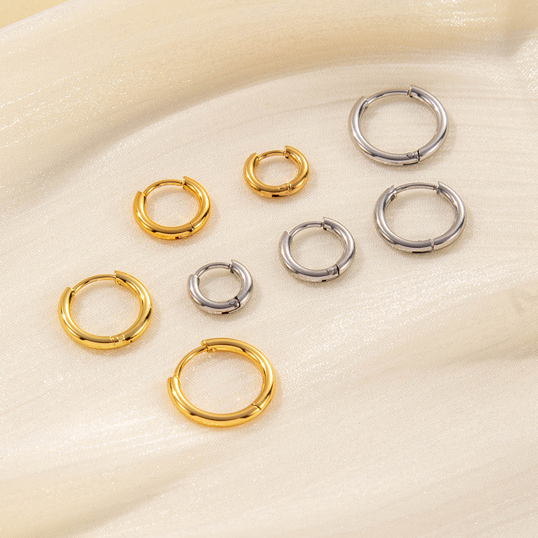 Fashionable golden brand earrings stainless steel