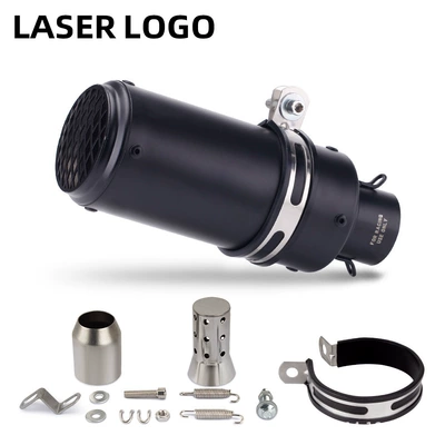 Motorcycle exhaust pipe — Z900 Duke390 R6 R1 - all-black-with-mesh-51mm
