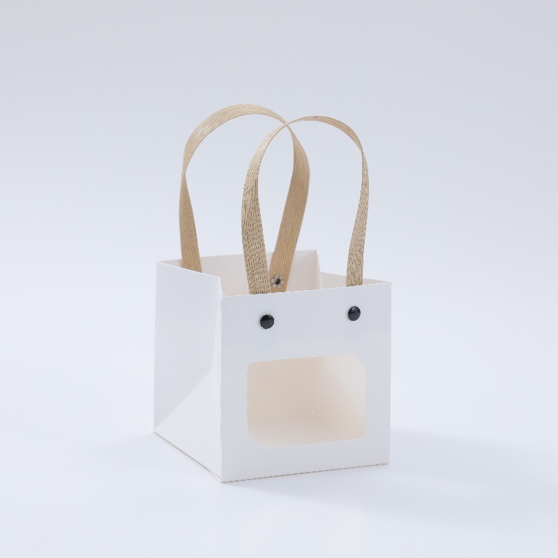 现货方袋方形手提纸袋牛皮纸正方形礼品袋纸袋情人节日送礼物批发