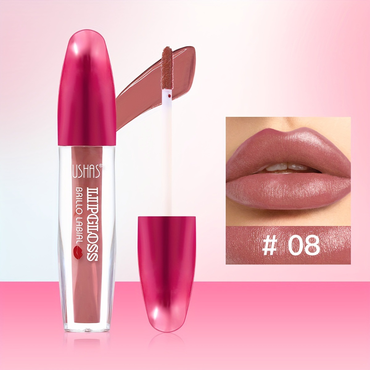 USHAS Europa y América Punto transfronterizo Brillo de labios Impermeable Hidratante Fácil de colorear Taza antiadherente Lápiz labial líquido de larga duración LG2540B