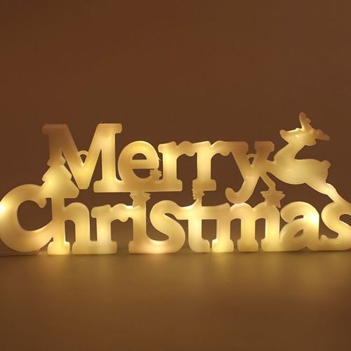 2024 Cross-border Christmas decoration items Christmas wreath accessories Merry Christmas 3D letter lights