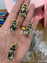現貨台灣材質天珠耳釘戒指項鏈三件套藏族風格氣質配飾虎牙天珠