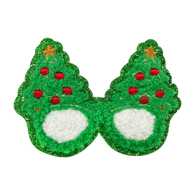 クリスマスタオル刺繍布ステッカーサンタクロース雪だるまジンジャーブレッドマンクリスマスツリーギフト装飾布ステッカー|undefined