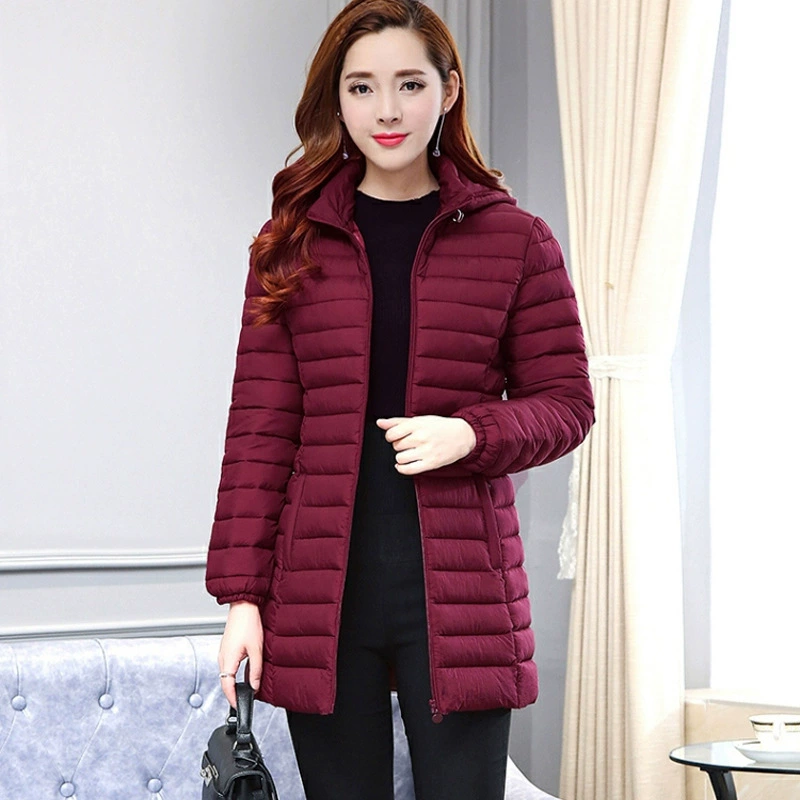 Long winter down jacket with down for mother, plus size, increased thickness, mid-length, for middle age