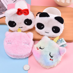 呆萌毛絨獨角獸小熊貓硬幣袋口紅包藍牙耳機收納包零錢包廠家貨源