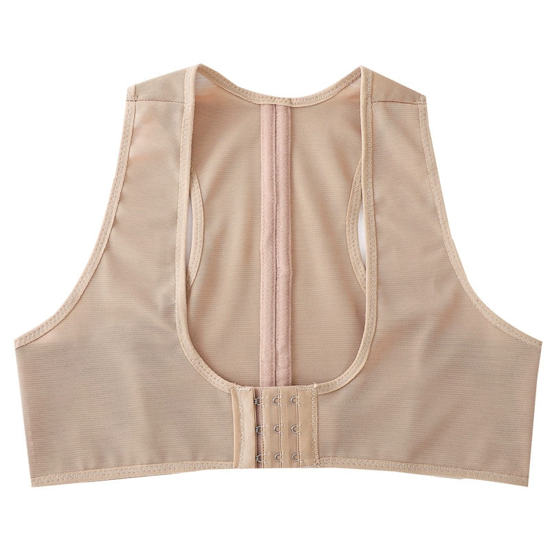 Push‑up posture‑corrector bra, front‑hook support, post‑liposuction use, black or rice, S–XXL
