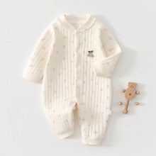 男女宝宝秋冬款新生婴儿保暖衣服夹棉连体衣薄棉冬装内穿打底外出