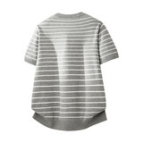 ZY8103T-3D老钱风条纹圆领针织短袖通勤百搭夏季时尚简约T恤，男装针织衫/毛衣，星座614