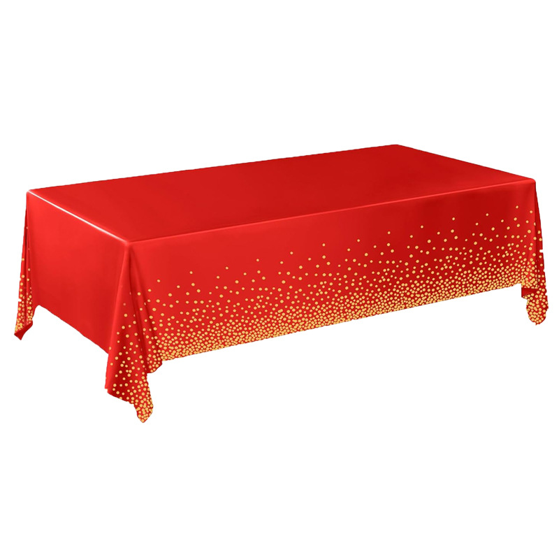 Transfronterizos puntos desechables impresión de fiesta decoración de mesa mesa de fiesta PE mesa de mesa de fiesta roja cena festiva