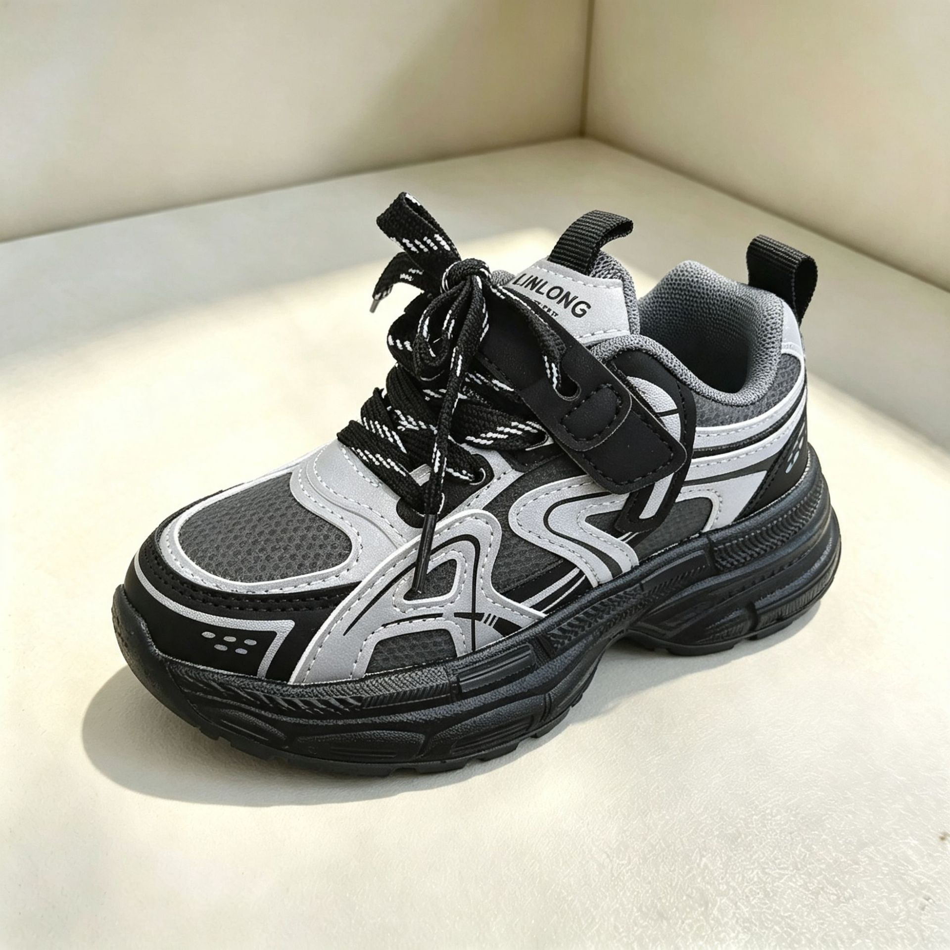 Cooby Hornet nuevo estilo de moda, zapatos deportivos casuales ligeros con cuero, zapatos de papá image 3