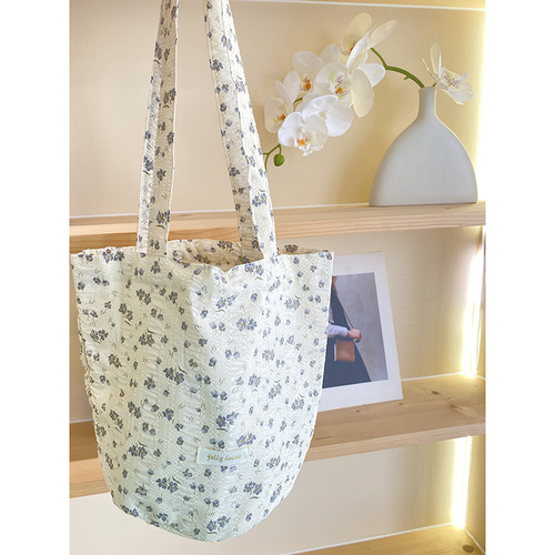 Yeyu/Korean style ins small floral fairy bag large capacity tote bag women's bag casual canvas bag bag women