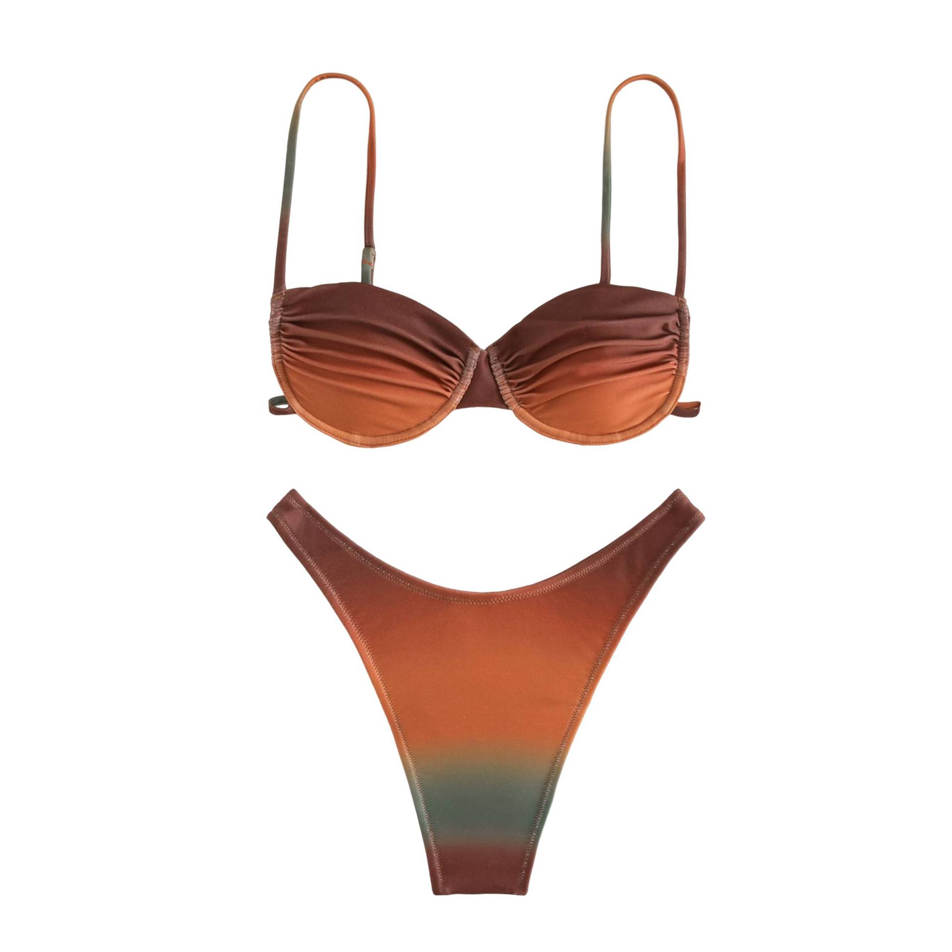 Gradient Two Piece Bikini Set For Women European American Style_voghion.com