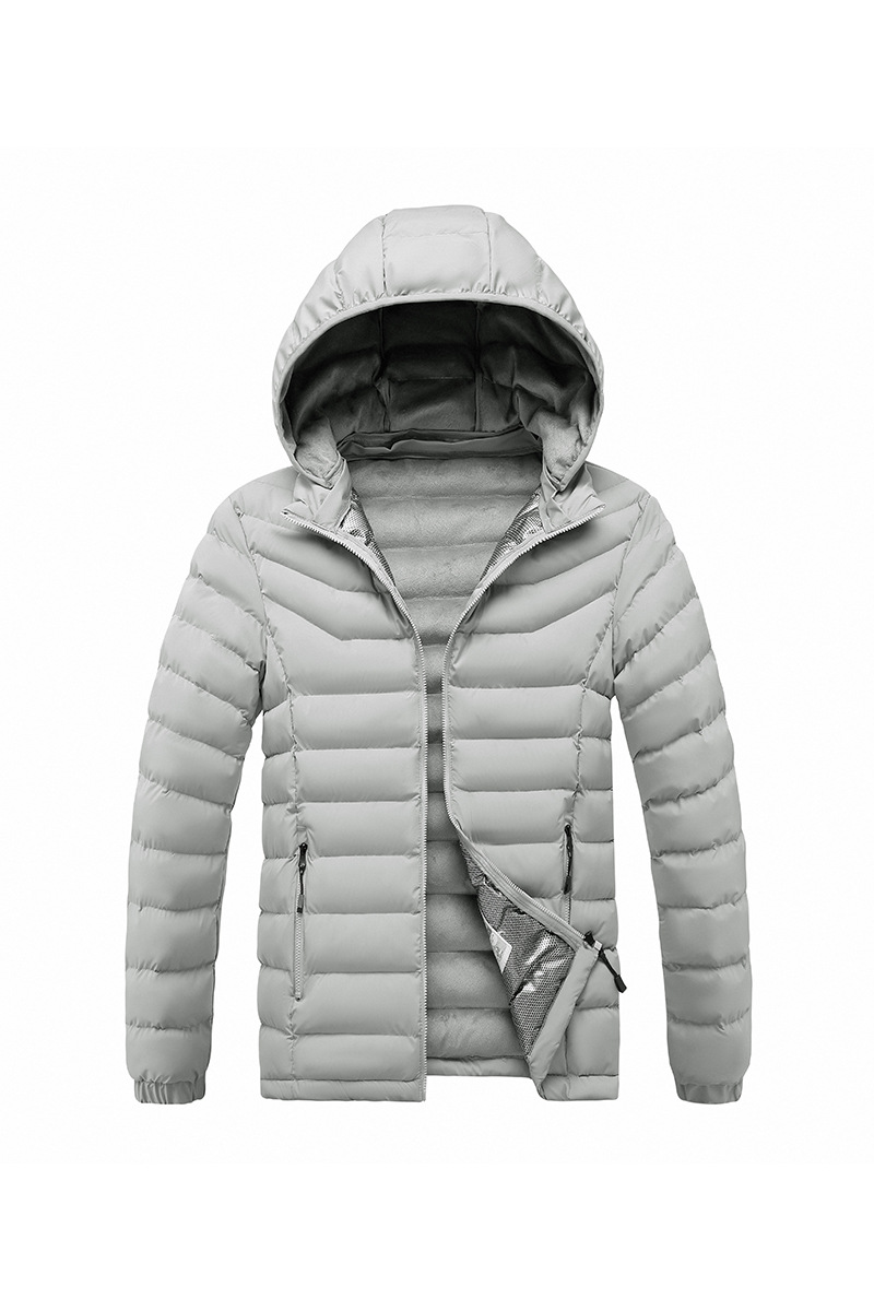 Rib Suit Cotton-padded Coat Men's Graphene Removable Cap Casual Thickened Top Jacket_voghion.com
