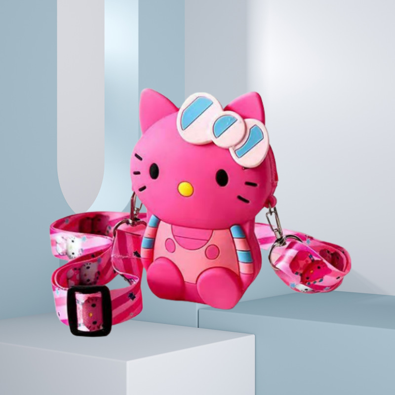 kt 고양이 전신 실리콘 동전 지갑 로즈 레드