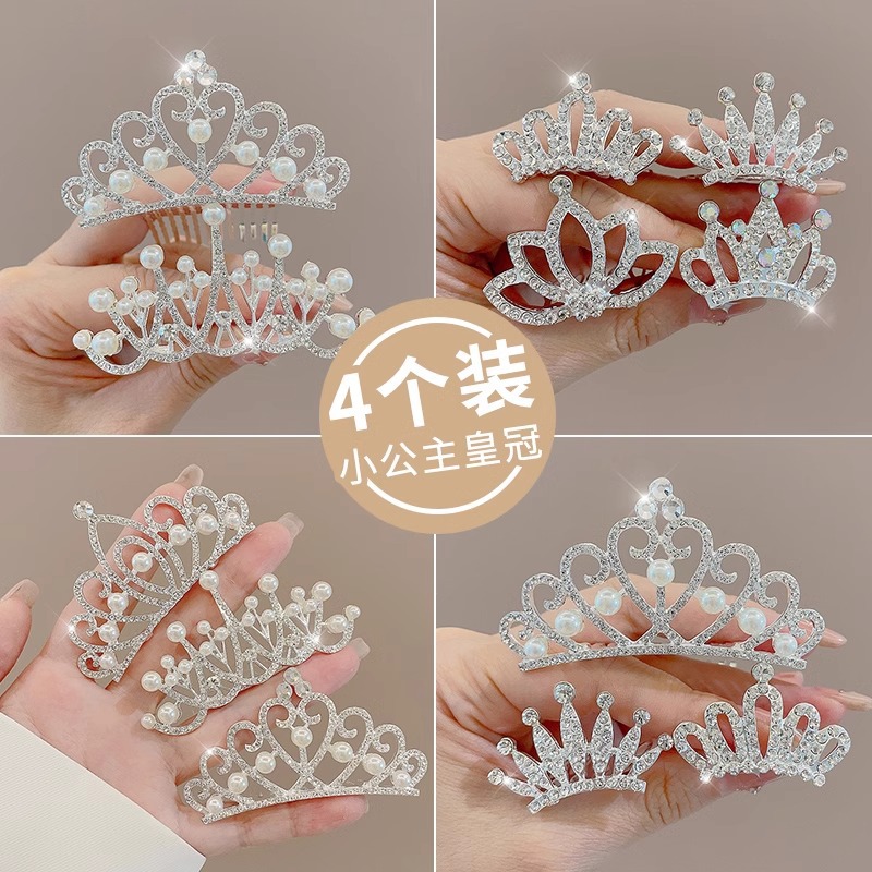 Pein de cabello princesa para niños niñas tocadillos de cabello de diamante para bebés de alto nivel pein de cabello para niñas corona de cumpleaños