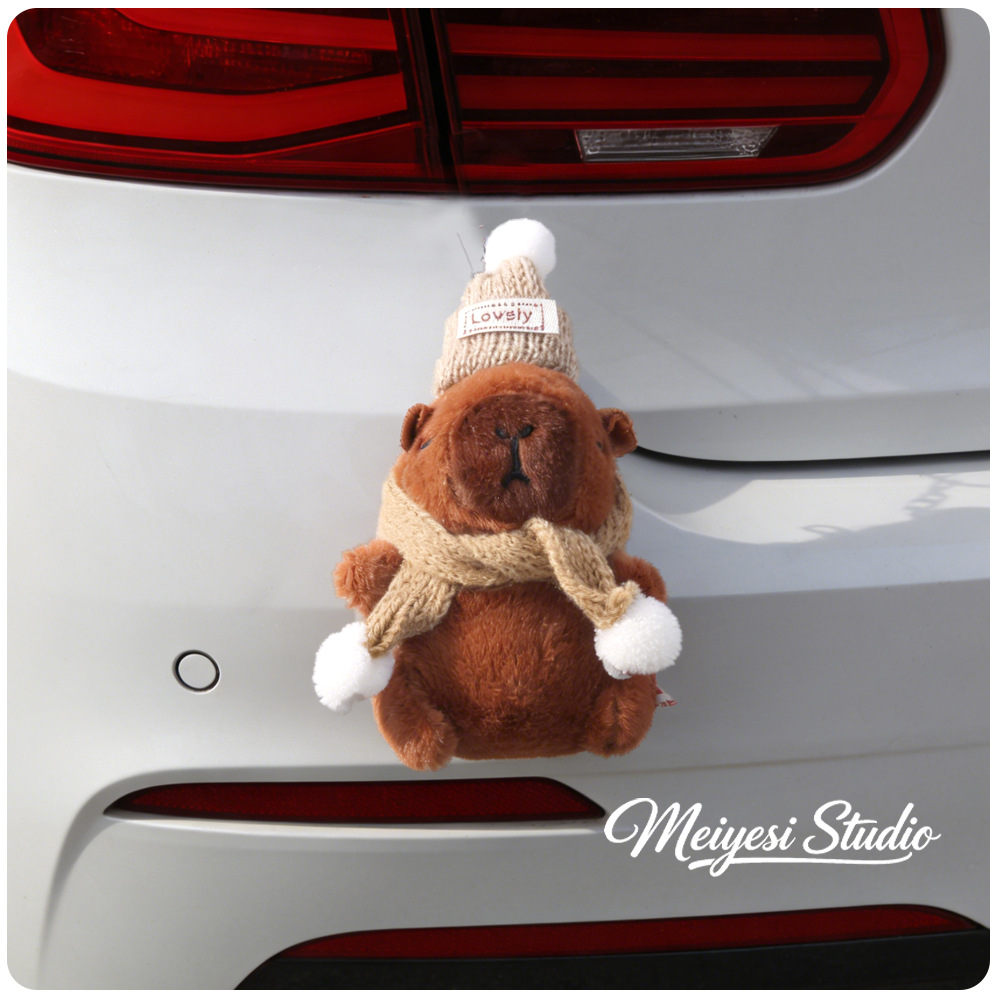 Cute Kapibala Carpincho Colgante trasero del coche maletero del coche Muñeca exterior del coche Muñeca interior del coche Adornos