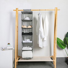 6層ワードローブ吊り下げバッグ引き出し式マルチグリッド立体収納ボックス防塵防湿折りたたみ収納ボックス