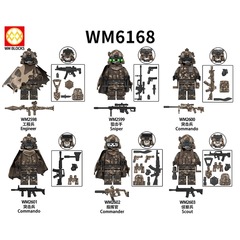 外国貿易品 WM6168 ミリタリーシリーズ特殊部隊狙撃兵子供用組み立てミニフィギュアビルディングブロックおもちゃバッグ
