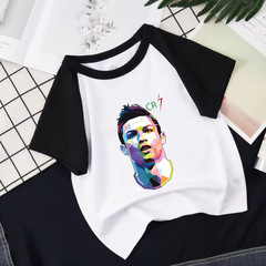 Cristiano Ronaldo Football Star Novel Cross-border International Trade Children's Apparel Big Kids Short Sleeve T-shirt