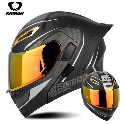 Motosiklet kaskı (dəbilqə), film - black-and-gray-track-with-revo-red-gold-s