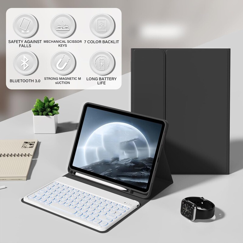 Apple 2025 iPad air 11 世代保護ケース Air13 タブレットレザーケース磁気 Bluetooth キーボードペンスロット付き|undefined
