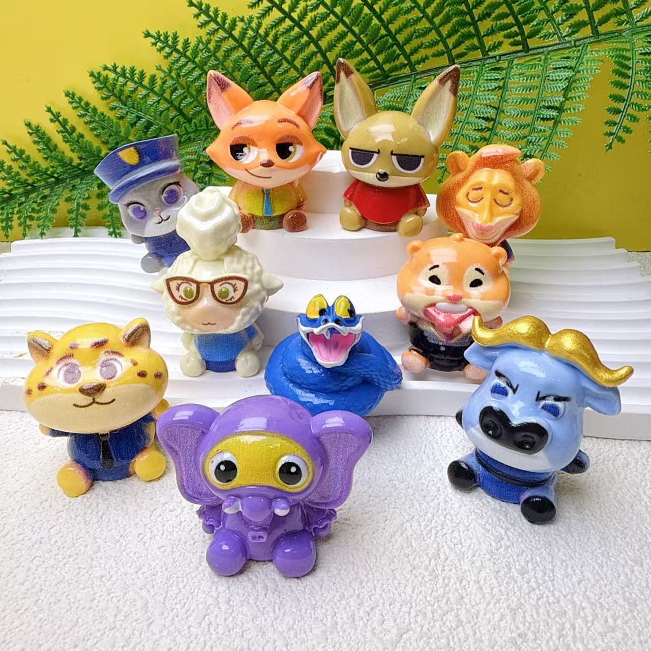 跨境爆款疯狂动物城萌粒公仔盲盒 diy树脂桌面小摆件手办潮玩送礼