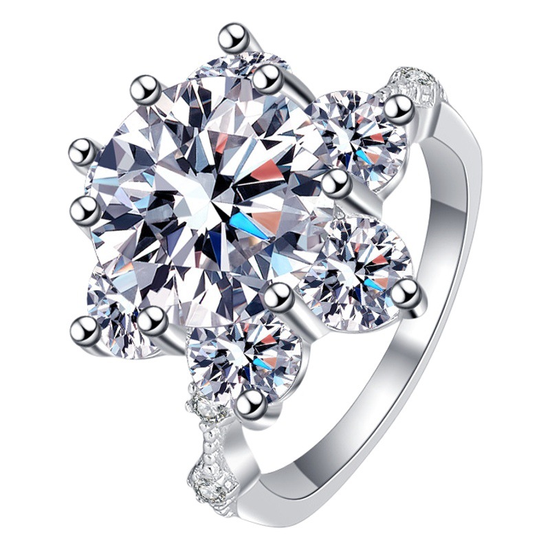 Moissanite anillo 1/3/5 quilate pulsera de lujo estrella chica fábrica al por mayor vivo 925 plata esterlina anillo femenino