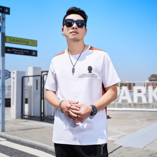 [Clear Stock/First Size] T1017 | Plus Size Men's Fat Men's Summer American Trendy Printed Casual Men's Short-Sleeved T-Shirt