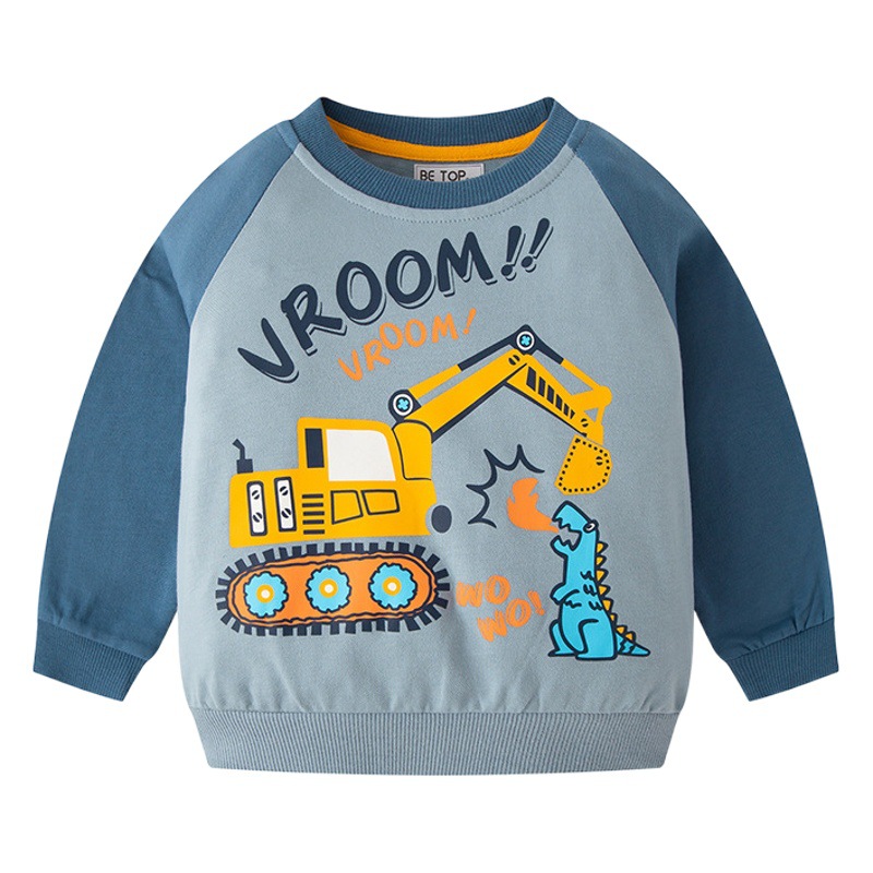 Sudadera Infantil de Otoño 2025, Nueva Sudadera de Dibujos Animados para Bebés, Jersey de Algodón Puro para Niños, Manga Raglán, Prenda Superior de una Pieza, Venta al por Mayor
