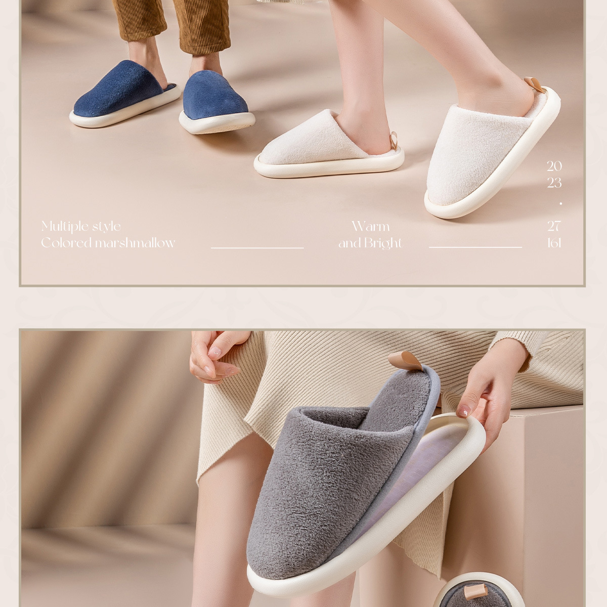 Unisex Casual Solid Color Round Toe Cotton Slippers display picture 7