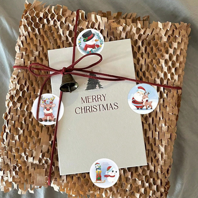 500枚クリスマスステッカーロールステッカー漫画雪だるまステッカークリスマスシールシールステッカー装飾ギフトグリーティングカード|undefined