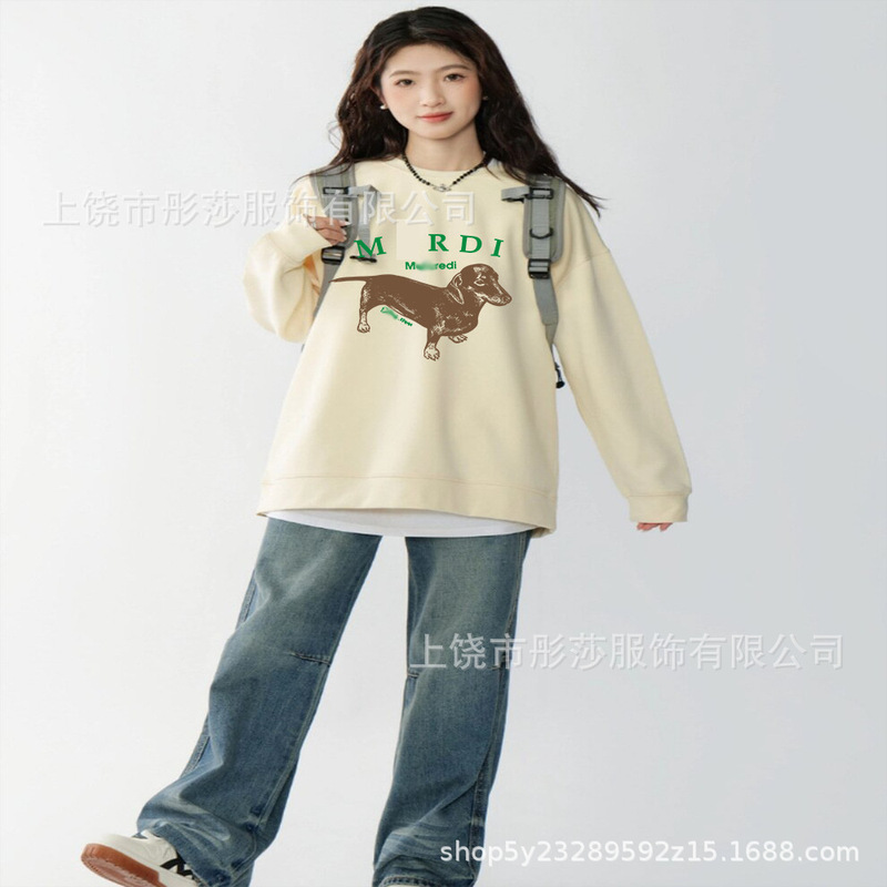 2025新款时尚韩国Mrdi卫衣金高银明星同款小雏菊多花腊肠狗上衣|undefined