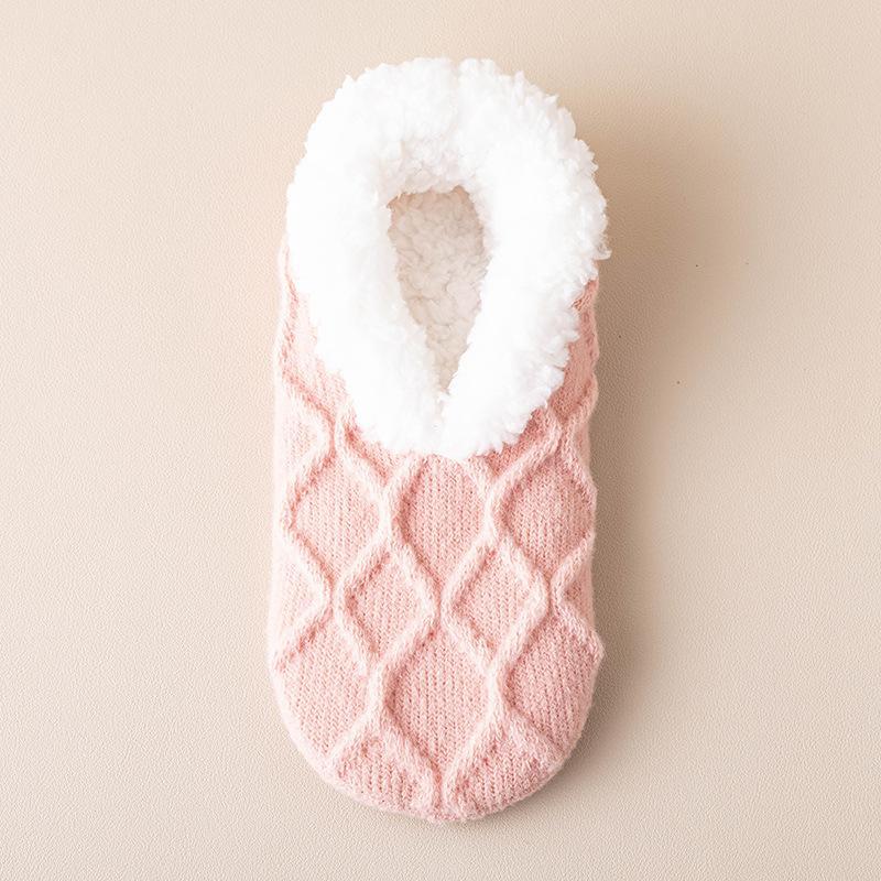 Calcetines de piso de las mujeres de lana de cordero de dispensación de color caramelo calcetines de alfombra otoño e invierno cálido calcetines de las mujeres zapatos calcetines